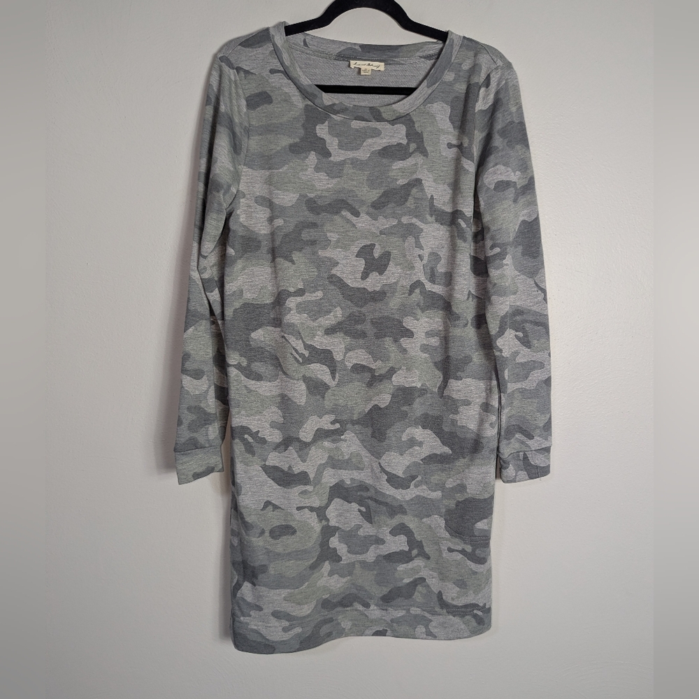 M Jane & Delancey Camo Print Soft Long Sleeve Dress‎